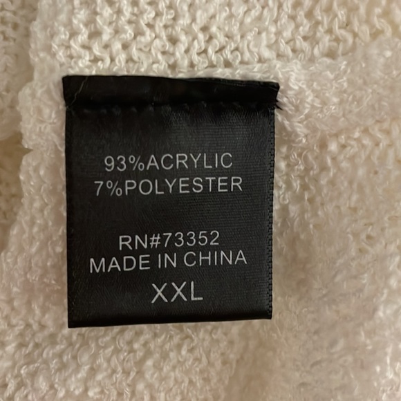 United States Sweaters Thin White Lightweight Knit Tie in Front XXL - Picture 3 of 3